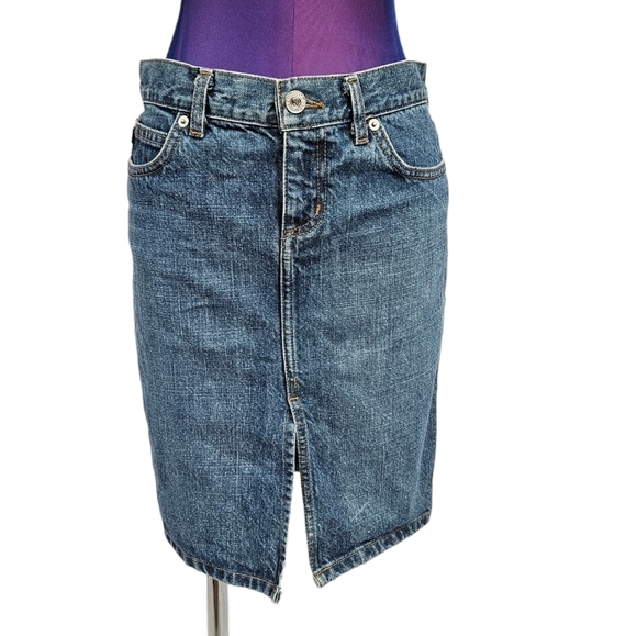Vintage Y2K Juicy Couture Medium Wash Knee‎ Length Denim Jean Skirt Size XS R34 - Picture 8 of 8